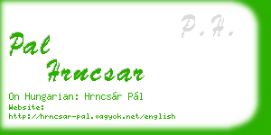 pal hrncsar business card