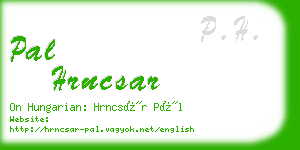 pal hrncsar business card